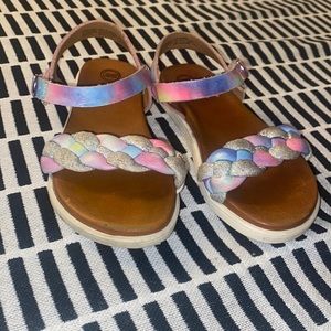Wonder Nation Toddlers pink rainbow glitter sandle
